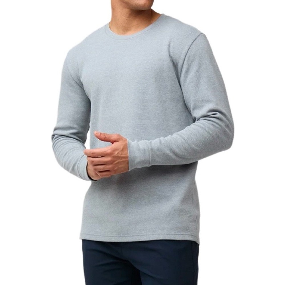 FRESH CLEAN THREADS 3XL Thermal Crew Neck Gray Long Sleeve Shirt Dad Bod‎ Basic